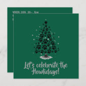 Dog Lover Paw Print Christmas Tree 招待状 (正面/裏面)