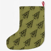 Dog Lover Paw Print Christmas Tree 3 ラージクリスマスストッキング (裏面)