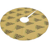 Dog Lover Paw Print Christmas Tree 6 ブラッシュドポリエステルツリースカート (アングル)