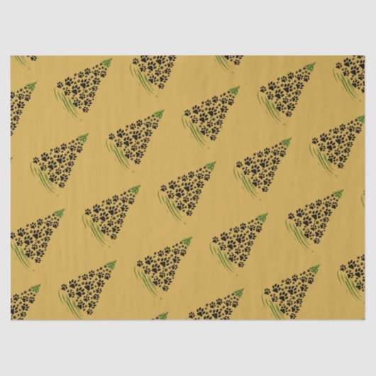 Dog Lover Paw Print Christmas Tree 6 薄葉紙 (正面)