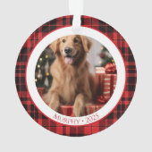 Dog Lover Pet Christmas Ornament 2025 with Photo オーナメント (裏面)