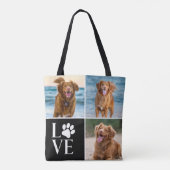 Dog Lover Photo Collage Custom Love Cute Pet トートバッグ (裏面)