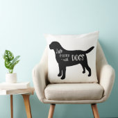 Dog Lover Quote Black and White クッション (椅子)