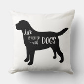 Dog Lover Quote Black and White クッション (正面)
