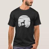 Dog Lover Silhouette with Scenic Moon and Nature S Tシャツ (正面)