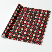 Dog Lover Valentine Gift Wrapping Paper - Black ラッピングペーパー (アンロールド)