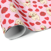 Dog Lover Valentine Gift Wrapping Paper - Pink ラッピングペーパー (ロールコーナー)
