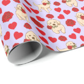 Dog Lover Valentine Gift Wrapping Paper - Purple ラッピングペーパー (ロールコーナー)