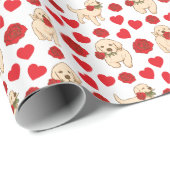 Dog Lover Valentine Gift Wrapping Paper - White ラッピングペーパー (ロールコーナー)