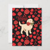 Dog Lover Valentine’s Day Card in Black ノートカード (正面)