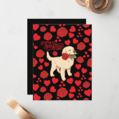 Dog Lover Valentine’s Day Card in Black ノートカード (正面/裏面インサイチュ)