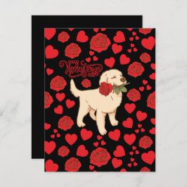 Dog Lover Valentine’s Day Card in Black ノートカード