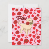 Dog Lover Valentine’s Day Card in Pink ノートカード (正面)