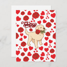 Dog Lover Valentine’s Day Card in White ノートカード