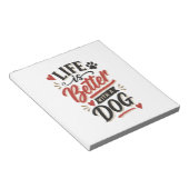Dog Lover Wall Art - Life is Better with a Dog Red ノートパッド (アングル)