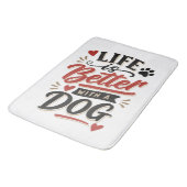 Dog Lover Wall Art - Life is Better with a Dog Red バスマット (アングル)