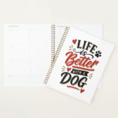 Dog Lover Wall Art - Life is Better with a Dog Red プランナー手帳 (ディスプレー)