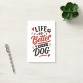 Dog Lover Wall Art - Life is Better with a Dog Red ポストイット (オフィス)