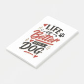 Dog Lover Wall Art - Life is Better with a Dog Red ポストイット (アングル)