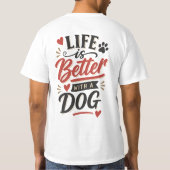 Dog Lover Wall Art - Life is Better with a Dog Red Tシャツ (裏面)