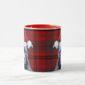 Dog Lover's Bluenose Pitbull Holiday Red Plaid マグカップ (中央)