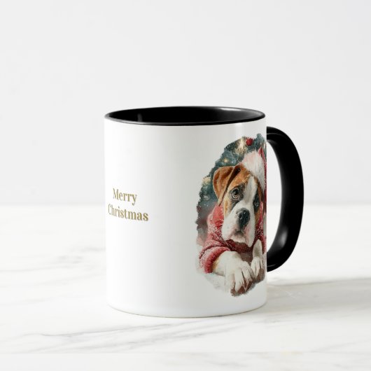 Dog Lovers Christmas Coffee Mug/Boxer マグカップ (正面右)