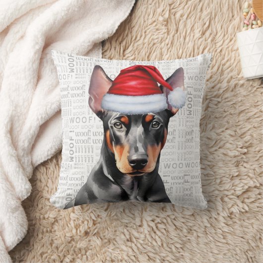 Dog Lover's Doberman Pinscher Christmas クッション (ブランケット)