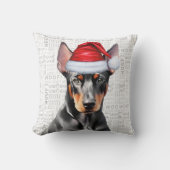 Dog Lover's Doberman Pinscher Christmas クッション (正面)