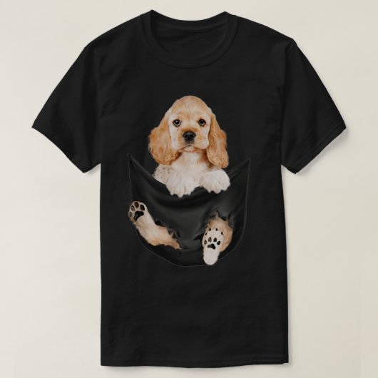 Dog Lovers Gifts Cocker spaniel In Pocket Funny Do Tシャツ (デザイン正面)