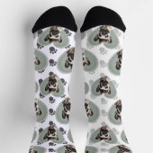 Dog Lovers Heart Frame One Photo Fun Pet ソックス (上部)