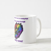Dog lover's mug woman many paws rainbow pawprint コーヒーマグカップ (正面右)