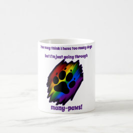 Dog lover's mug woman many paws rainbow pawprint コーヒーマグカップ