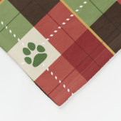 Dog Lovers Paw Print Plaid フリースブランケット (角)