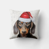 Dog Lover's Smooth Coat Dachshund Christmas クッション (裏面)