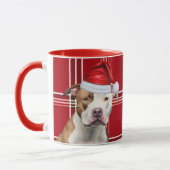 Dog Lover's Staffordshire Holiday Red Plaid マグカップ (左)