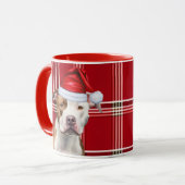 Dog Lover's Staffordshire Holiday Red Plaid マグカップ (正面左)