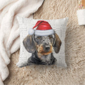 Dog Lover's Wirehaired Dachshund Christmas クッション (ブランケット)