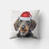 Dog Lover's Wirehaired Dachshund Christmas クッション (裏面)