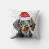 Dog Lover's Wirehaired Dachshund Christmas クッション (正面)