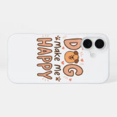 Dog Make Me Happy iPhone 16 case iPhone 16ケース (裏面横)