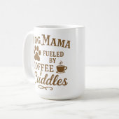 Dog Mama マグカップ - コーヒーと癒しで活力アップ - ブラウン (正面左)
