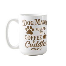 Dog Mama マグカップ - コーヒーと癒しで活力アップ - ブラウン