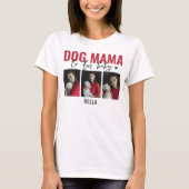 Dog Mama | 3枚の写真コラージュ Tシャツ (正面)