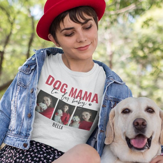 Dog Mama | 3枚の写真コラージュ Tシャツ