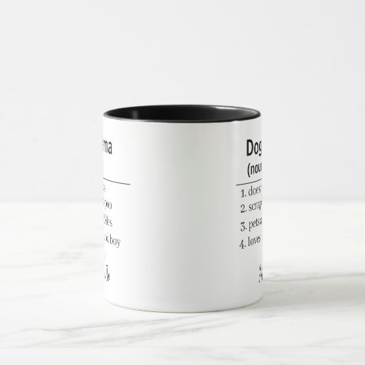 Dog Mama Definition Personalized Mug マグカップ (中央)