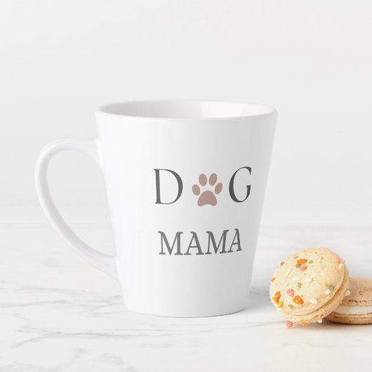 Dog Mama Paw Print, 母の日と誕生日 カフェラテマグ (インサイチュ)