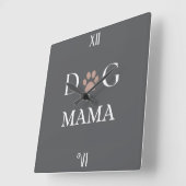 Dog Mama Paw Print, Mother’s Day & Birthday Gift スクエア壁時計 (傾斜)