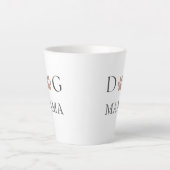 Dog Mama Paw Print, Mothers Day & Birthday   カフェラテマグ (正面)