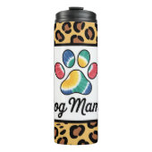 Dog Mama Tie-Dye Paw Print Leopard Pattern Design タンブラー (正面)