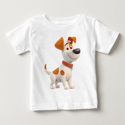 Dog Mascot – Cute Cartoon Puppy Kids ベビーTシャツ (正面)